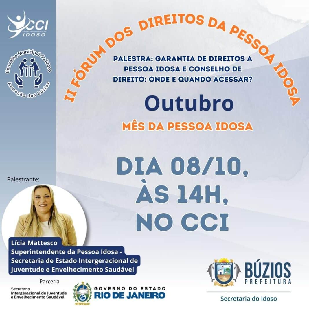 Búzios realiza II Fórum dos Direitos da Pessoa Idosa nesta quarta-feira