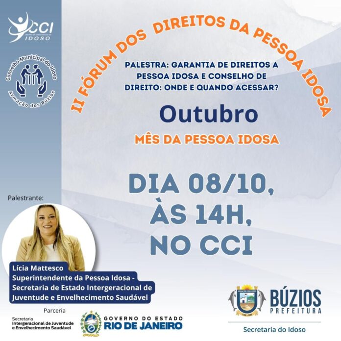 Búzios realiza II Fórum dos Direitos da Pessoa Idosa nesta quarta-feira