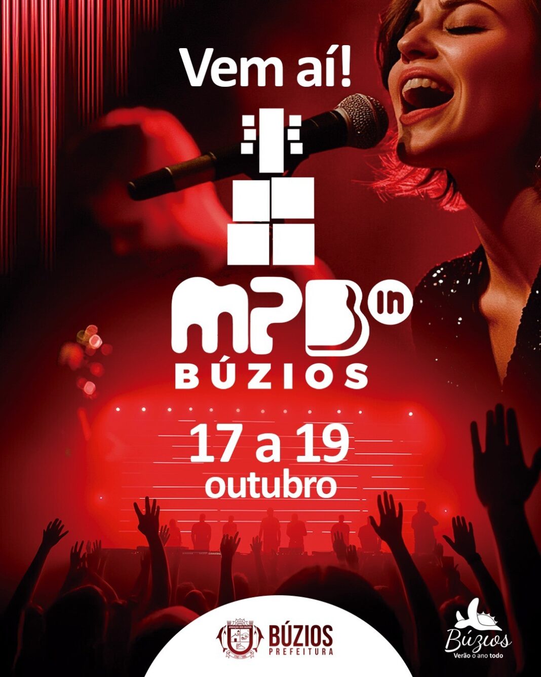 MPBúzios 2025 agita a Praça Dona Dita com shows gratuitos de Paulo Ricardo, Os Garotin e Lagum