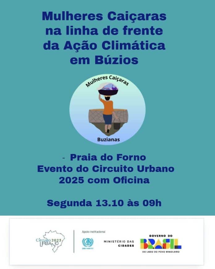 Oficina das Mulheres Caiçaras Buzianas transforma resíduos sólidos em bolsas sustentáveis, durante o Circuito Urbano 2025, uma iniciativa da ONU Habitat.