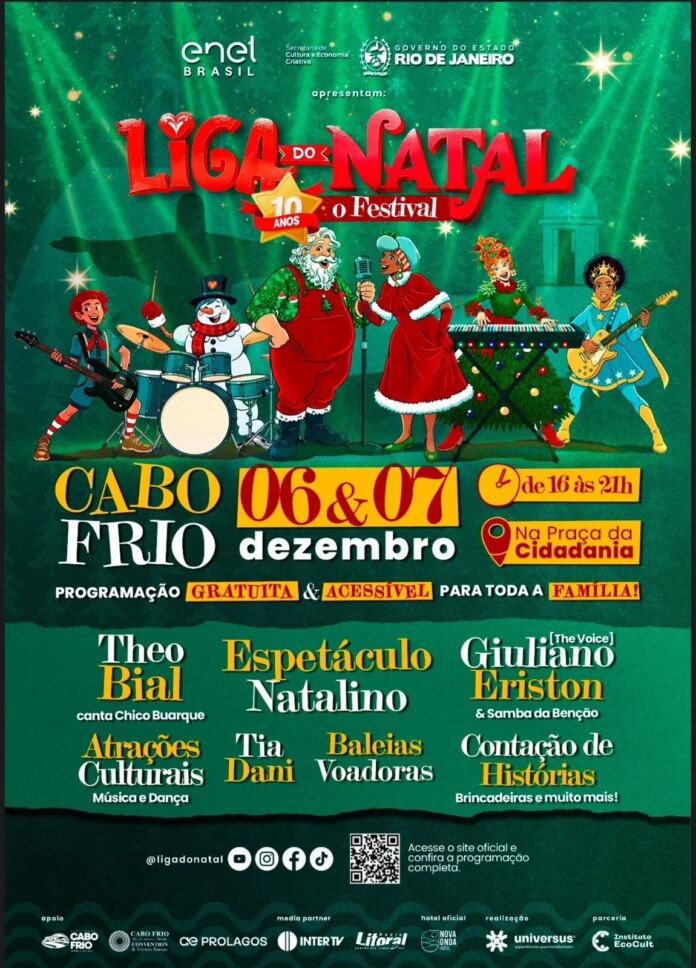 Cabo Frio recebe o Festival da Liga do Natal nos dias 6 e 7 de dezembro