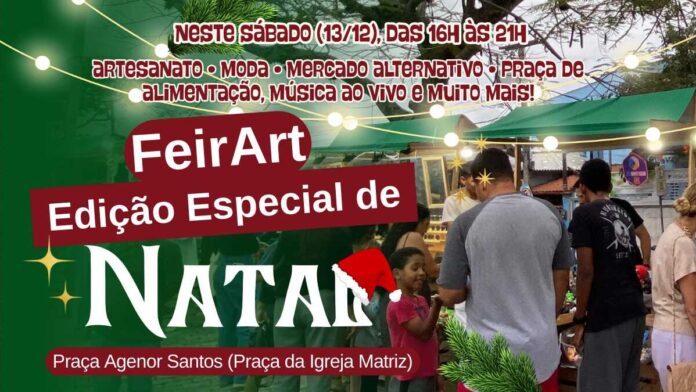Edição de Natal da FeirArt anima a Praça Agenor Santos neste sábado (13)