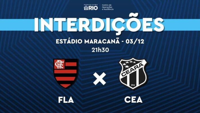 Maracanã: interdições no entorno do estádio para Flamengo X Ceará, nesta quarta-feira (03/12)
