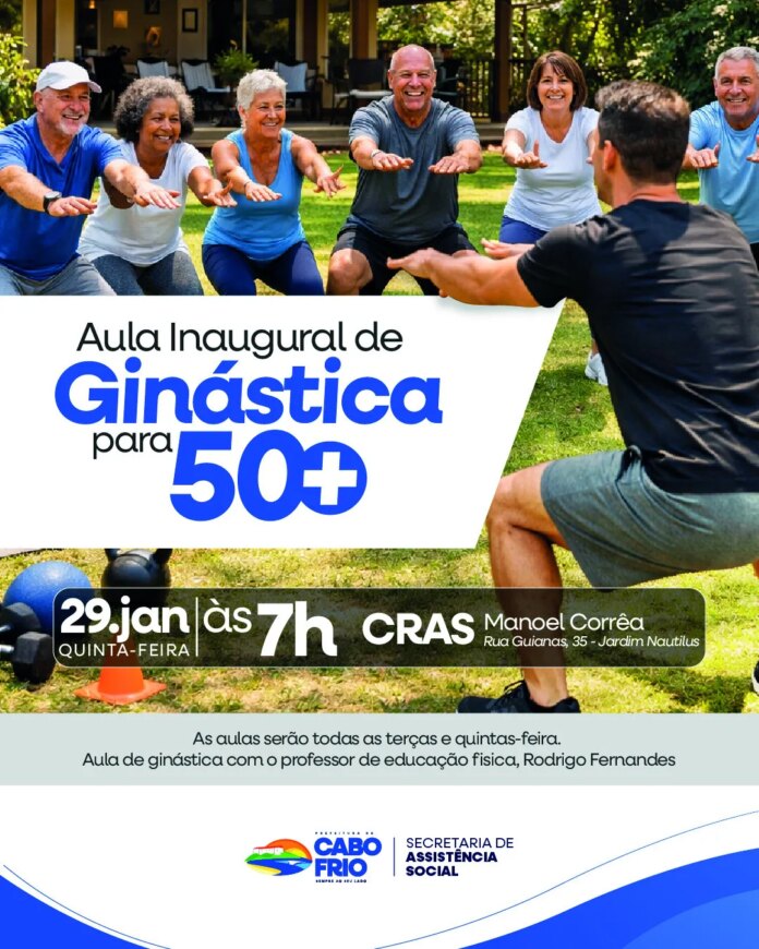CRAS Manoel Corrêa oferece aulas gratuitas de ginástica para o público 50+