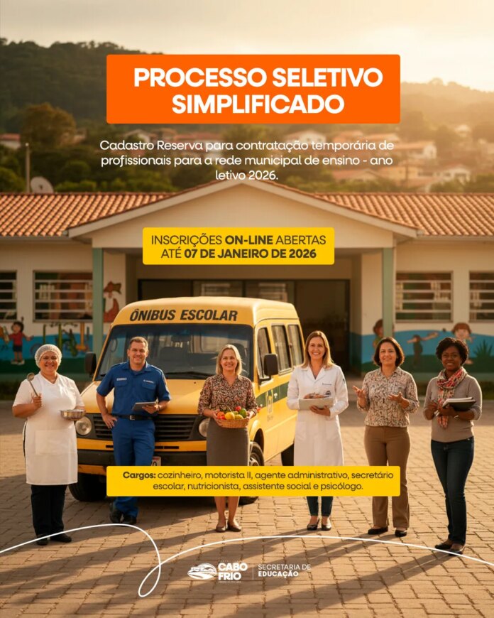 Inscrições para Processo Seletivo da Educação terminam nesta quarta-feira (07)