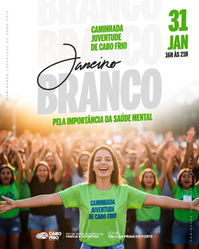 Janeiro Branco: Cabo Frio promove caminhada para incentivar cuidado com saúde mental