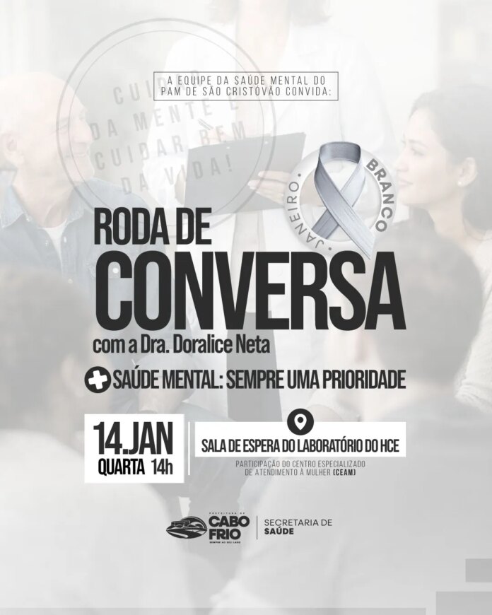 Saúde mental é tema de roda de conversa promovida nesta quarta (14)
