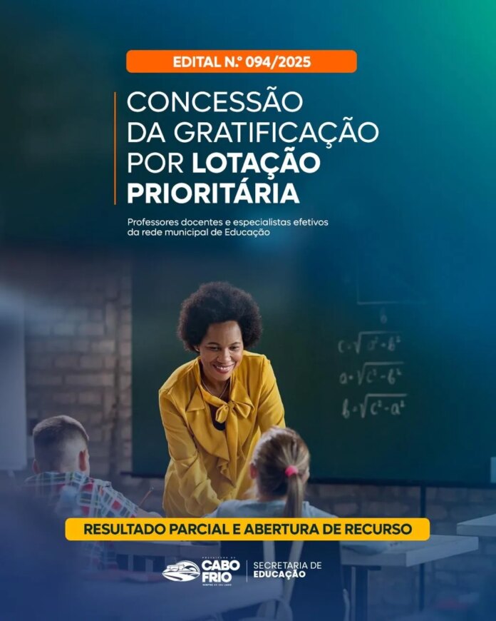 Secretaria de Educação divulga resultado parcial do Edital da Gratificação por Lotação Prioritária (GLP)