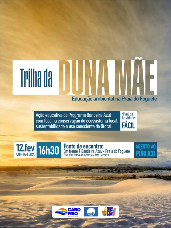 Cabo Frio promove trilha gratuita para Duna Mãe