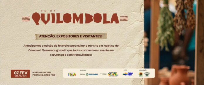 Feira Quilombola de Cabo Frio terá edição antecipada em fevereiro