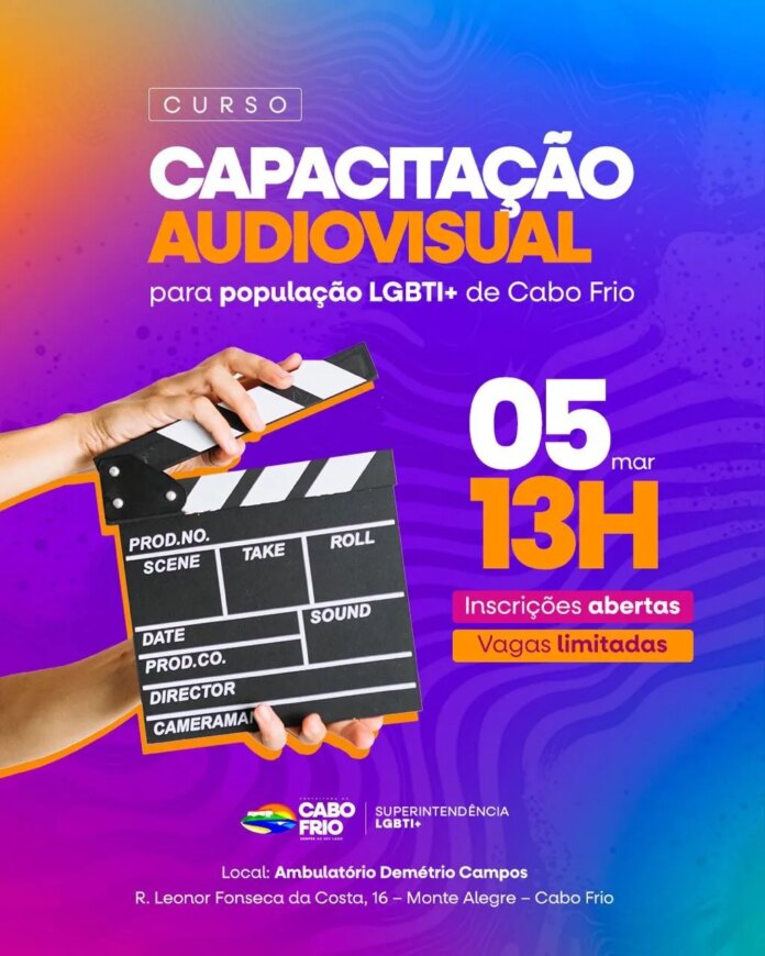 Prefeitura de Cabo Frio abre inscrições para curso sobre audiovisual