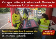 ViaLagos realiza ação educativa do Movimento Afaste-se na RJ-124 nesta sexta (27)