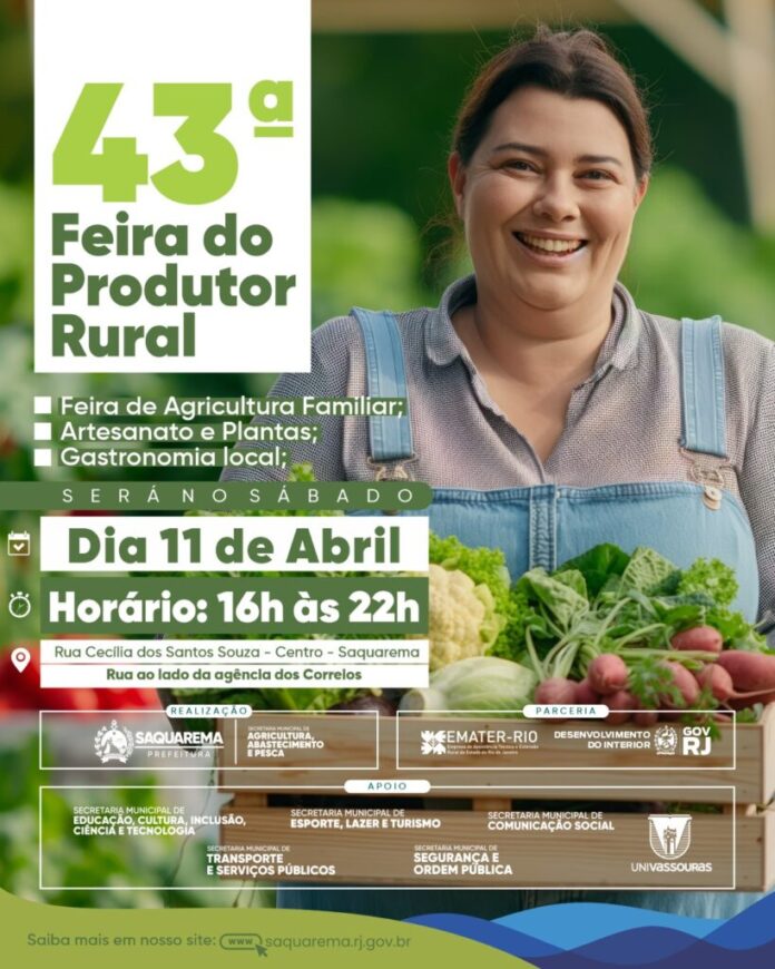 Feira do Produtor Rural chega à 43ª edição em Saquarema com valorização da produção local