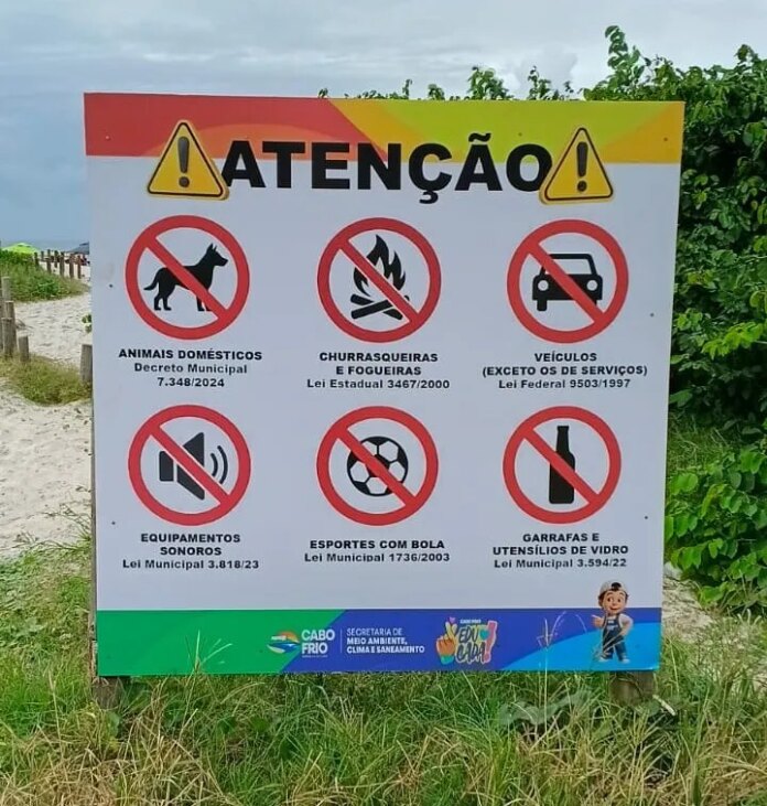 Prefeitura de Cabo Frio renova sinalização informativa e ambiental em áreas naturais do município