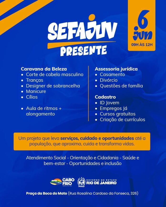 Projeto ‘SEFAJUV Presente’ leva serviços de beleza, capacitação e cidadania à praça da Boca do Mato