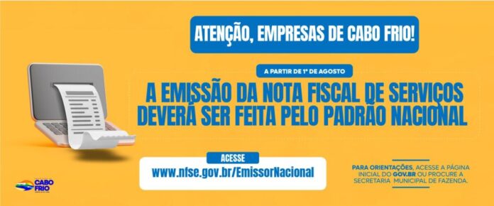 Emissão de Notas Fiscais de Serviços pelo sistema nacional começa em 1° de agosto, em Cabo Frio